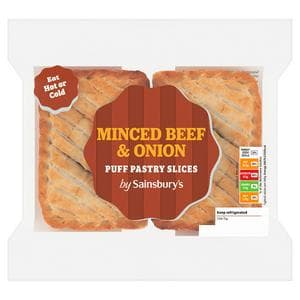 Sainsbury's Minced Beef & Onion Puff Pastry Slices x2 300g
