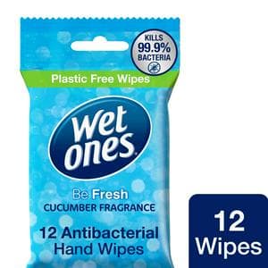 Wet Ones Be Fresh 12 x Anti-Bacterial Hand Wipes