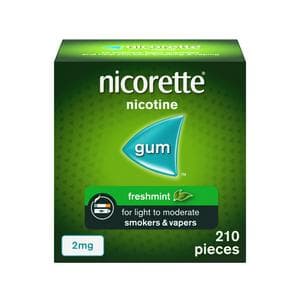Nicorette Freshmint Chewing Gum - 2mg, x210 Pieces (stop smoking aid)