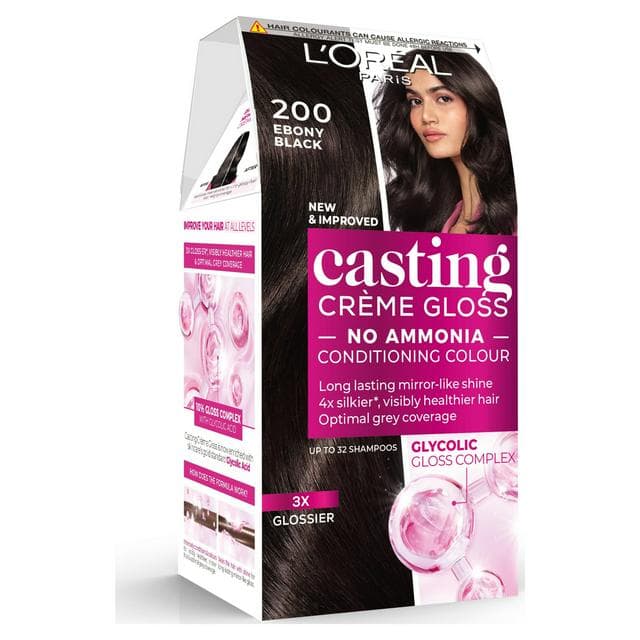 L'Oreal Paris Casting Creme Gloss Semi Permanent Hair Dye Ebony Black 200 - gallery image 1