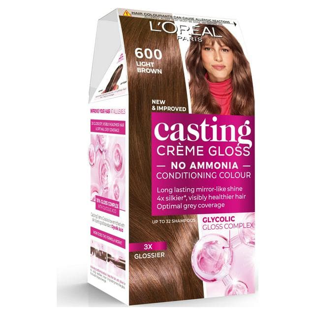 L'Oreal Paris Casting Creme Gloss Semi Permanent Hair Dye Light Brown 600 - gallery image 1