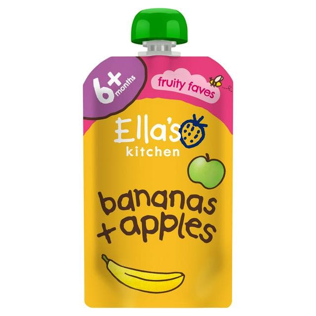 Ella's Kitchen Organic Bananas & Apples Baby Food Pouch 4+ Months 120g - gallery image 1