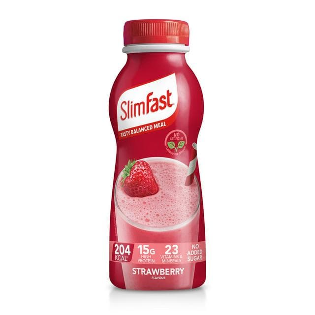 SlimFast Ready to Drink Meal Replacement Shake Strawberry Flavour 6 meals 325ml - gallery image 1