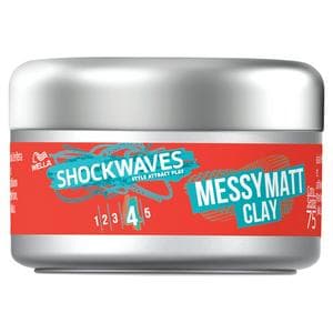 Wella Shockwaves 75ml Go Messy Ultra Effect Matt Clay