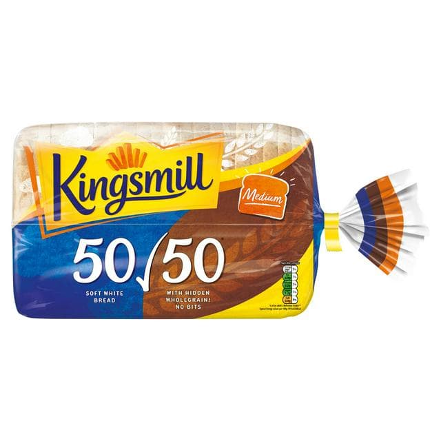 Kingsmill Medium Sliced 50/50 Bread 800g - gallery image 1