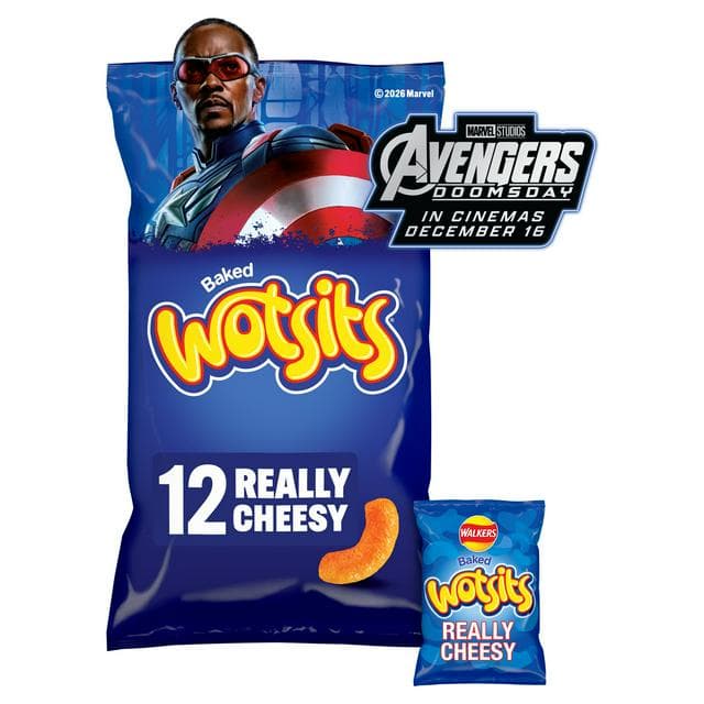 Walkers Wotsits Really Cheesy Multipack Crisps Snacks 12x16.5g - gallery image 1