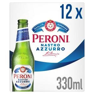 Peroni Nastro Azzurro Beer Lager Bottles 12x330ml