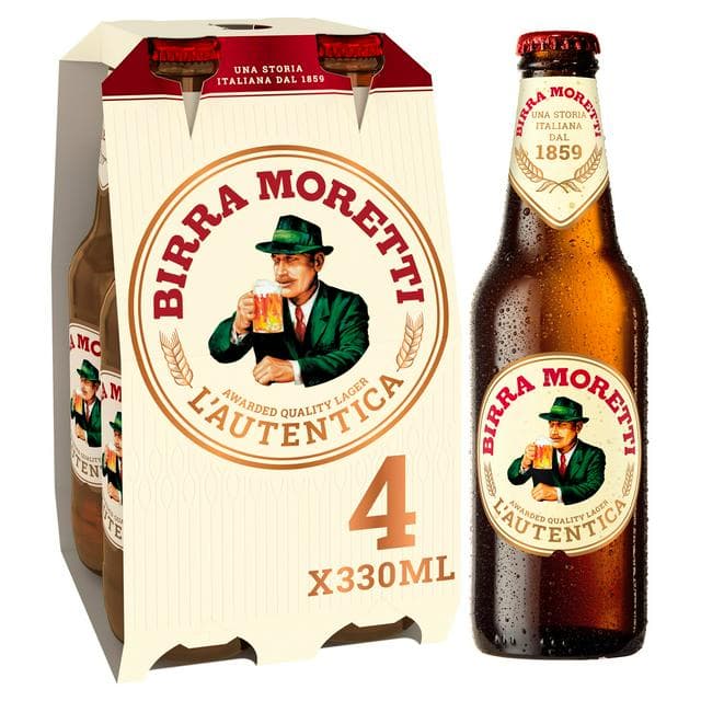 Birra Moretti Lager Beer Bottles 4 x 330ml - gallery image 1