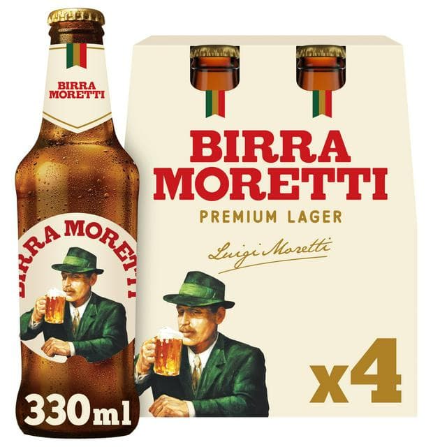Birra Moretti Lager Beer Bottles 4 x 330ml - gallery image 1