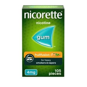 Nicorette Fruitfusion Gum Pieces Quit Smoking Aid x105 4mg