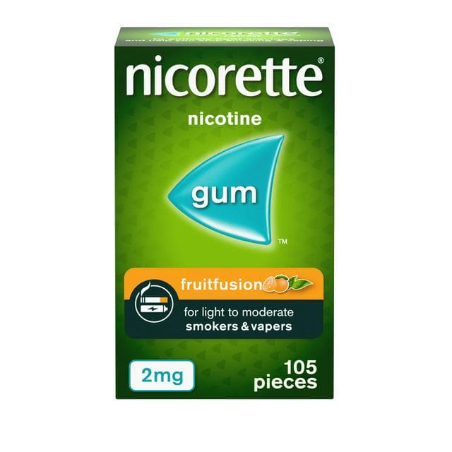 Nicorette Fruitfusion Gum Pieces Quit Smoking Aid x105 2mg - gallery image 1