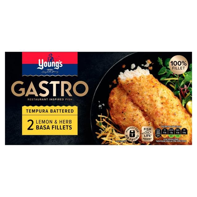 Young's Gastro Basa Fillets, Lemon & Herb Battered 310g - gallery image 1
