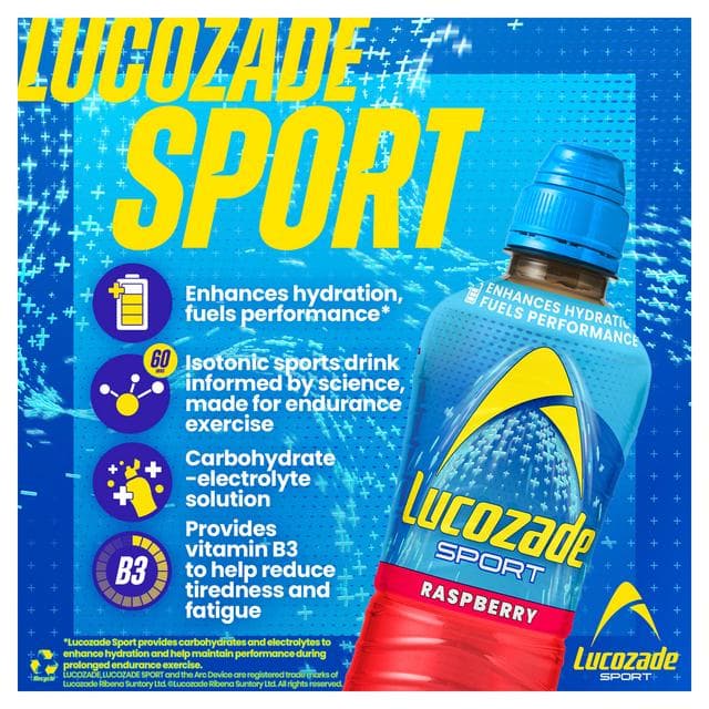 Lucozade Sport Drink Raspberry 4x500ml - gallery image 3