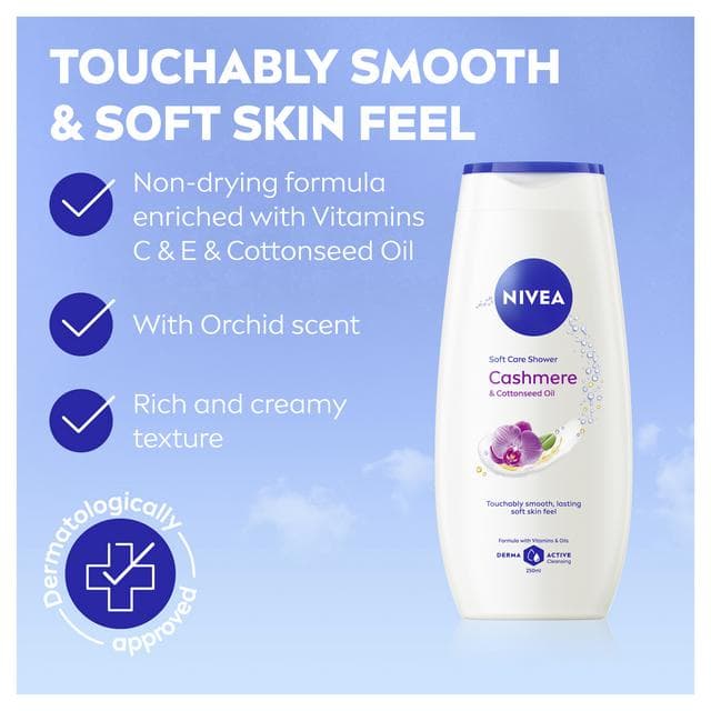 Nivea Cashmere & Cotton Seed Oil Shower Cream 250ml - gallery image 3
