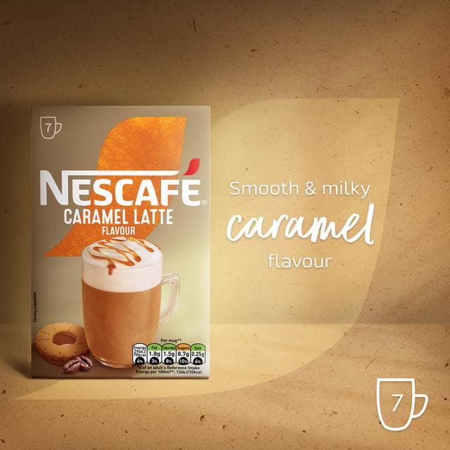 Nescafe Caramel Latte Instant Coffee Sachets x7 119g - gallery image 5