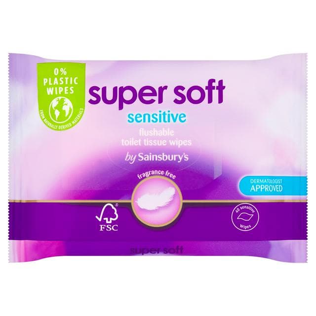 Sainsbury's Super Soft Flushable Moist Toilet Tissue, Sensitive 40 Wipes - gallery image 1