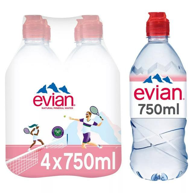 Evian Natural Bottled Mineral Still Water 4x750ml - gallery image 1