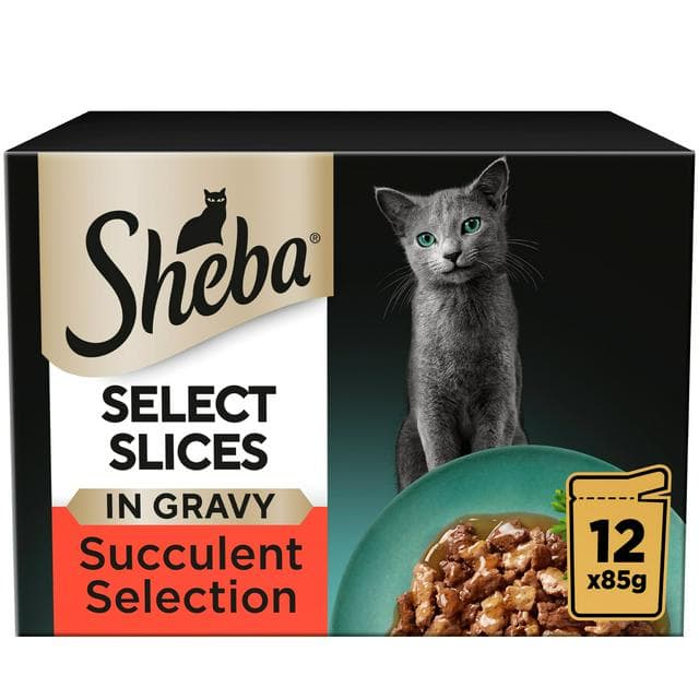 Sheba Select Slices Succulent Selection in Gravy Wet Cat Food Pouches 12 x 85g - gallery image 1
