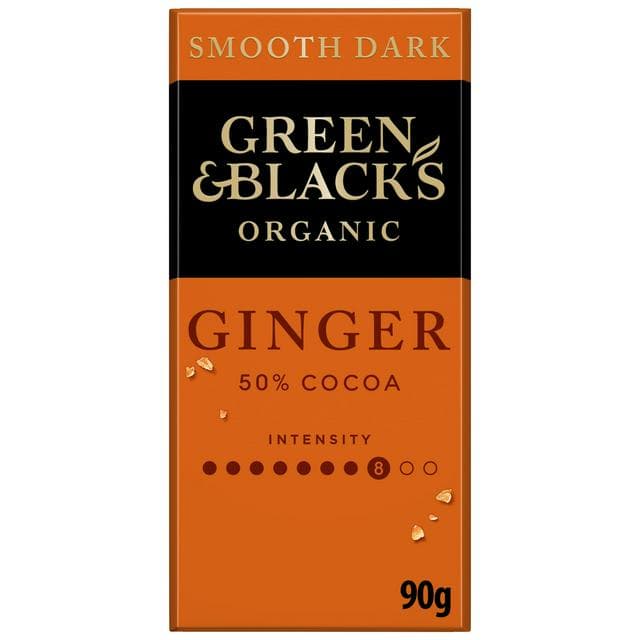 Green & Black's Organic Ginger Dark Chocolate Bar 90g - gallery image 1