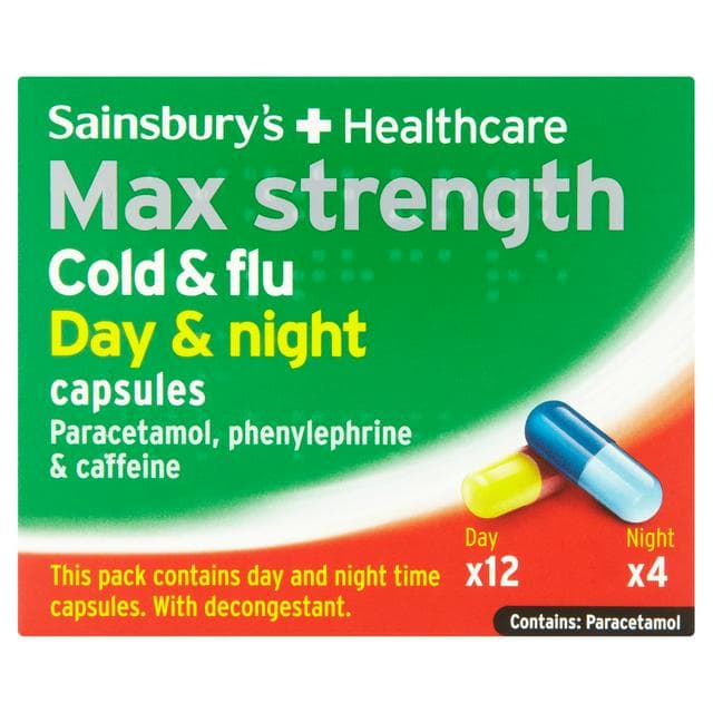 Sainsbury's Max Strength Day & Night Capsules x16 - gallery image 1