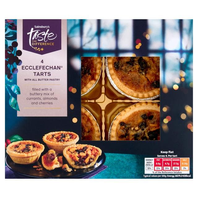 Sainsbury's 4 x All Butter Pastry Ecclefechan Tarts, Taste the Difference 185g - gallery image 1