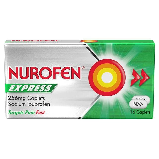 Nurofen Express Ibuprofen Pain Relief 200mg Caplets x16 - gallery image 1
