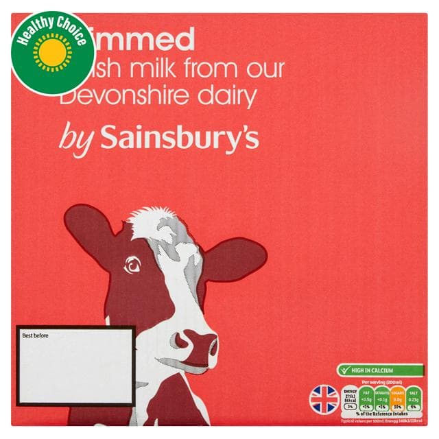 Sainsbury's Skimmed Long Life Milk 6x1L - gallery image 1