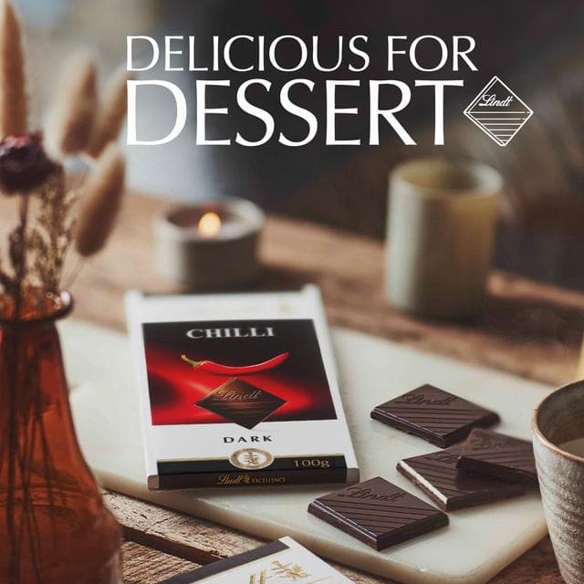 Lindt Excellence Dark Chilli Chocolate Bar 100g - gallery image 3