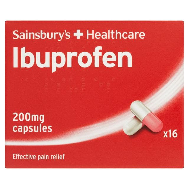 Sainsbury's Healthcare Ibuprofen Capsules x16 200mg - gallery image 1
