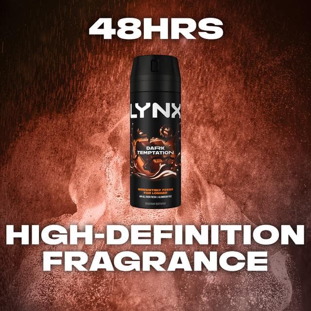 Lynx 150ml Dark Temptation 48h Deodorant Aerosol Body Spray for Men - gallery image 4