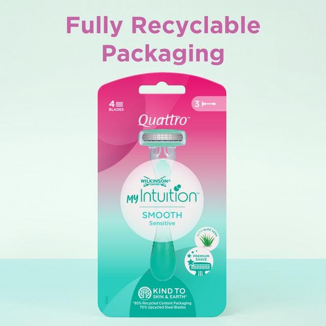 Wilkinson Sword Intuition Quattro Women's Disposable Razors x4 - gallery image 5