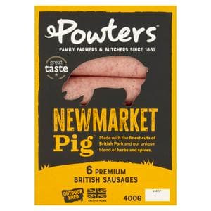 Powters Newmarket Sausages x6 400g