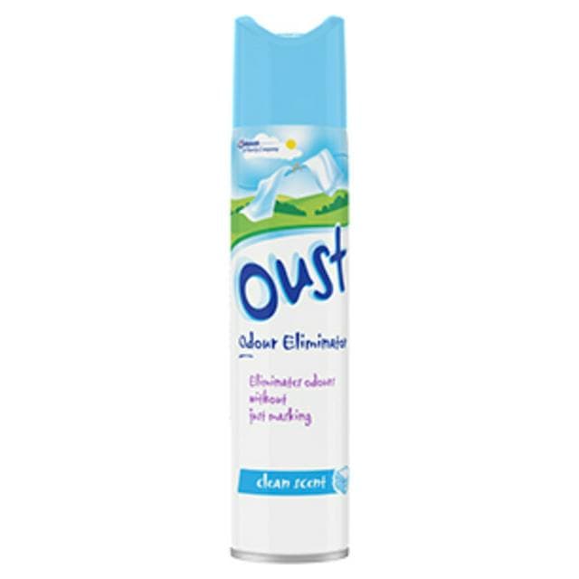 Oust Odour Eliminator Aerosol Clean Scent Air Freshener 300ml - gallery image 1