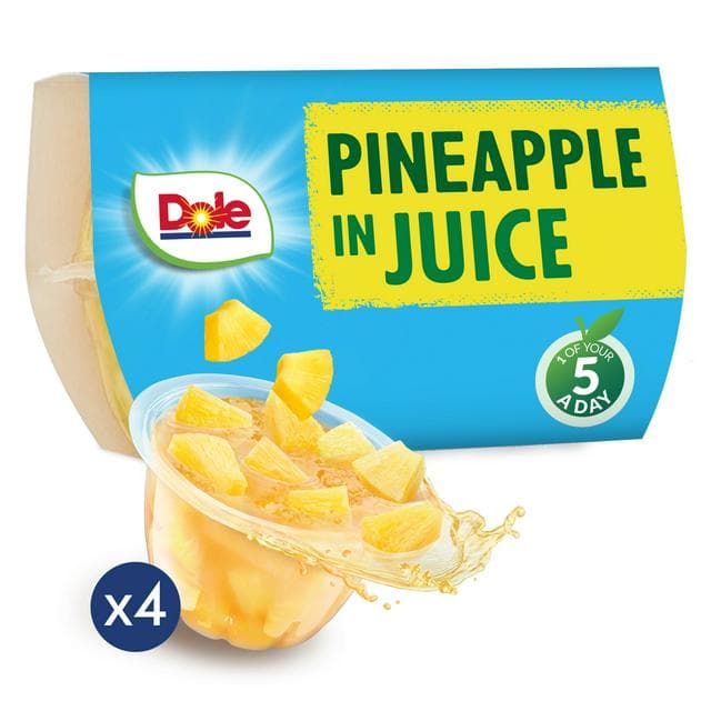 Dole Pineapple In Juice Fruit Snacks 4x113g - gallery image 1