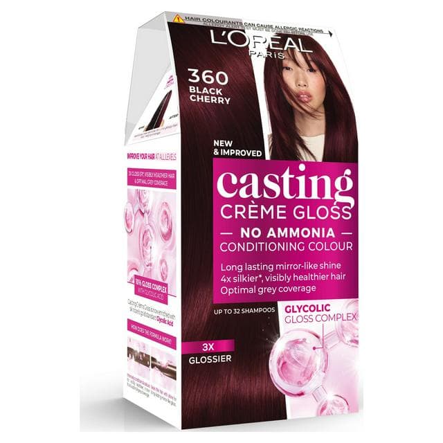 L'Oreal Paris Casting Creme Gloss Semi Permanent Hair Dye Black Cherry Red 360 - gallery image 1