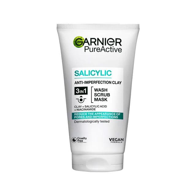 Garnier Pure Active 3in1 Clay Mask Wash Scrub for Oily Skin 150ml - gallery image 4