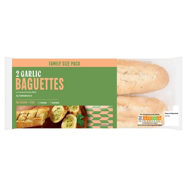 Sainsbury's Garlic Baguette x2 390g - gallery image 1