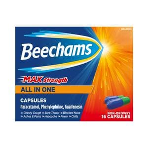 Beechams Max Strength All in One Cold & Flu Capsules x16