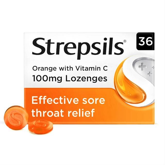 Strepsils Orange & Vitamin C Sore Throat Lozenges x36 - gallery image 1