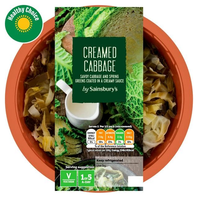 Sainsbury's Creamed Green Cabbage 250g (Serves 2) - gallery image 1