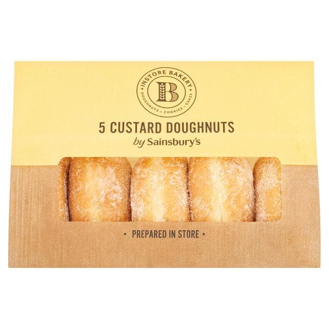 Sainsbury's 5 x Vanilla Custard Doughnuts - gallery image 1