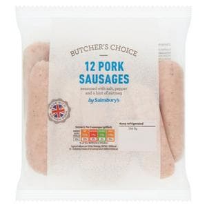 Sainsbury's Butcher's choice British Pork Sausage x12 681g