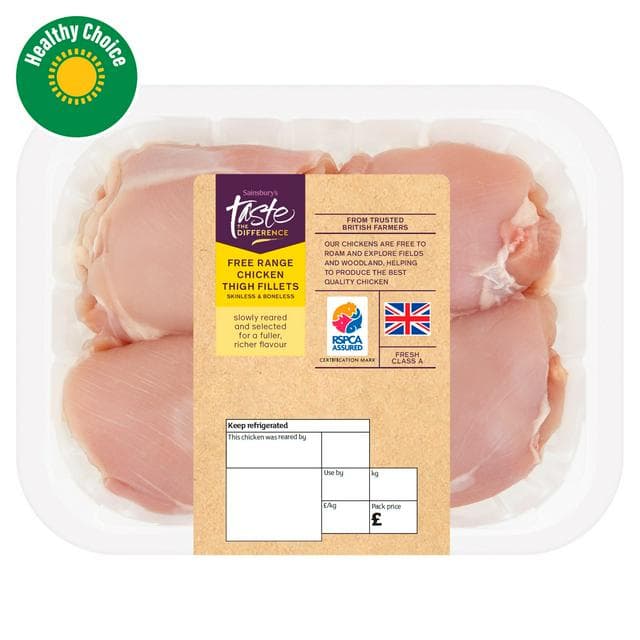 Sainsbury's (Approx. 360g) British Free Range Chicken Thigh Fillets, Taste the Difference - gallery image 1