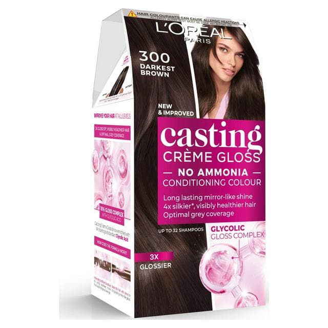 L'Oreal Paris Casting Creme Gloss Semi Permanent Hair Dye Darkest Brown 300 - gallery image 1