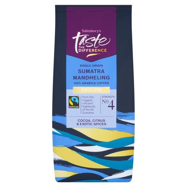 Sainsbury's Fairtrade Sumatra Mandheling Coffee Strength 4, Taste the Difference 227g - gallery image 1