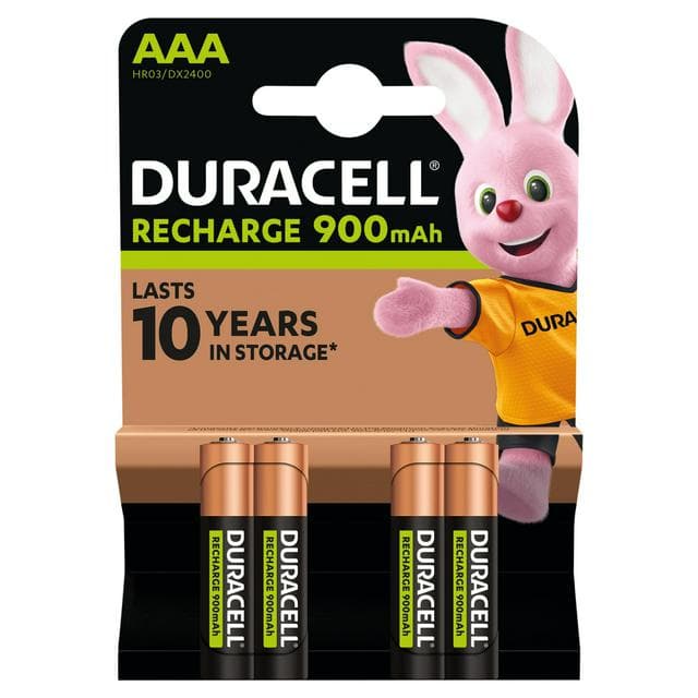Duracell Rechargeable AAA 900mAh Batteries, 4pk - gallery image 1