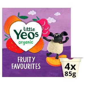 Yeo Valley Organic Little Yeos Fruity Favourites Kids Yogurt Selection 4x85g