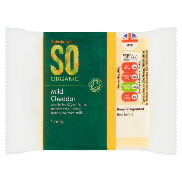 Sainsbury's Mild Cheddar Cheese, SO Organic 270g - gallery image 1