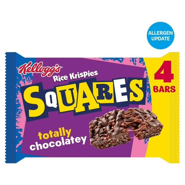 Kellogg's Rice Krispies Squares Delightfully Chocolatey Snack Bars 4x36g - gallery image 1