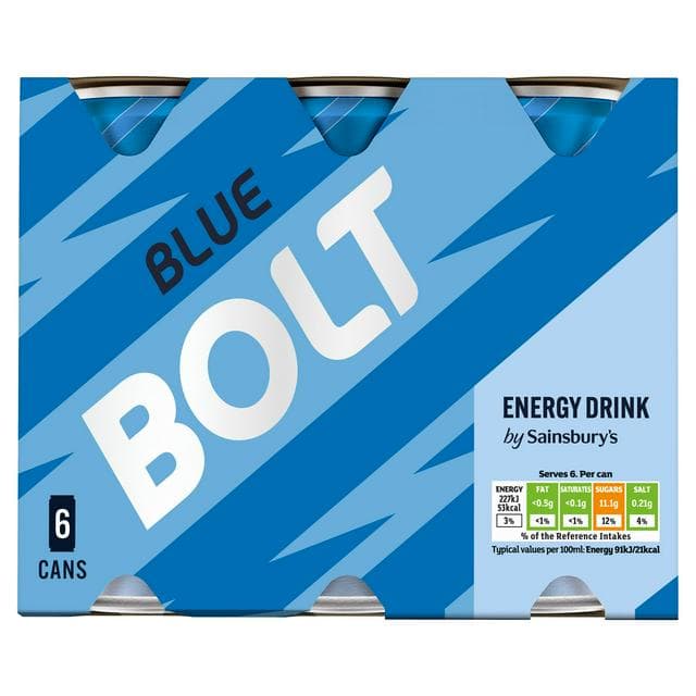 Sainsbury's Blue Bolt 6x250ml (Sugar levy applied) - gallery image 1